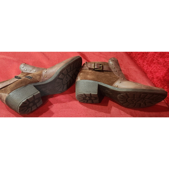 BOC Womens 7.5 Boots Reddish Brown Zipper & Strap Ankle - Picture 5 of 8